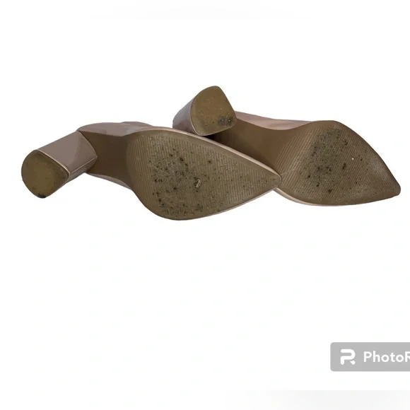 Blush Patent Leather Block Heel Booties 8.5 - Picture 6 of 6